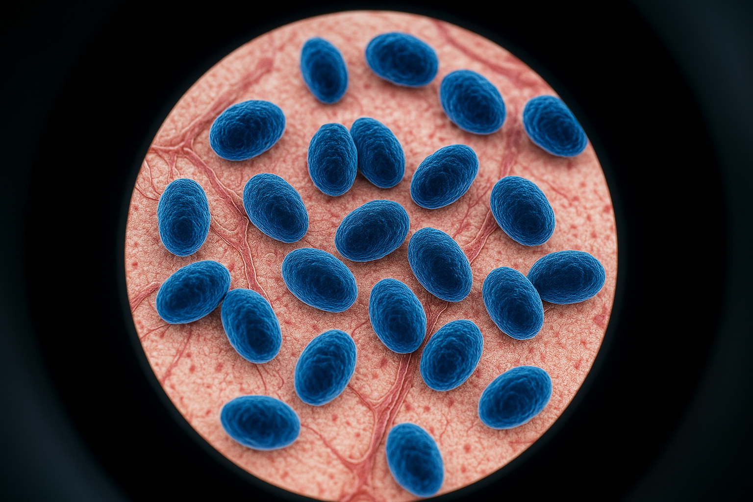 Microscopic view of ureaplasma bacteria affecting urinary and genital tracts in men and women