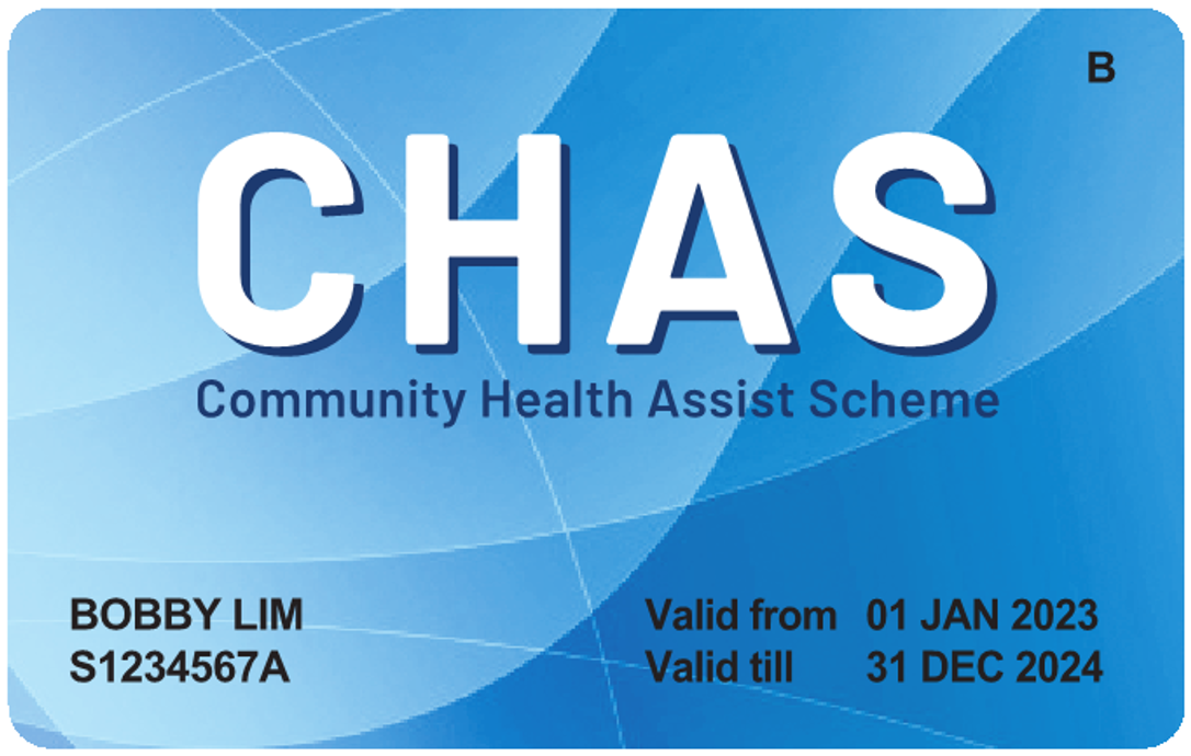 Community Health Assist Scheme (CHAS) Blue Card.