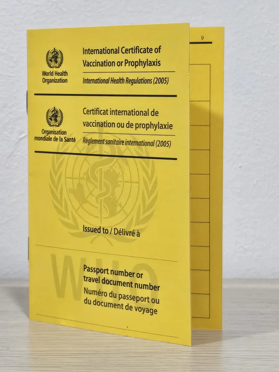 ATA Medical issues an International Certificate of Vaccination free of charge after yellow fever vaccination.